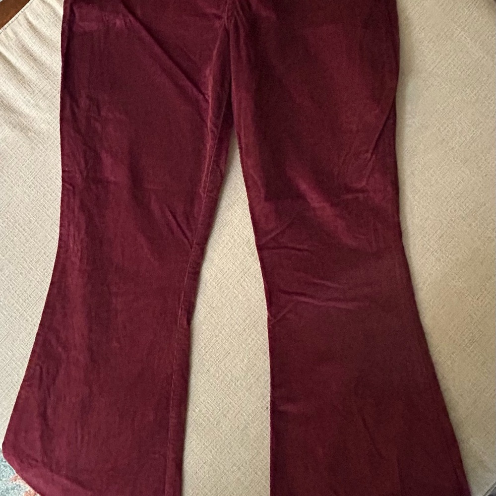 Hollister Burgundy Flared Pants